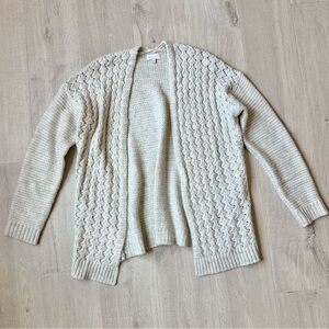 Lucky Brand Cream Cable Knit cardigan women’s size Large